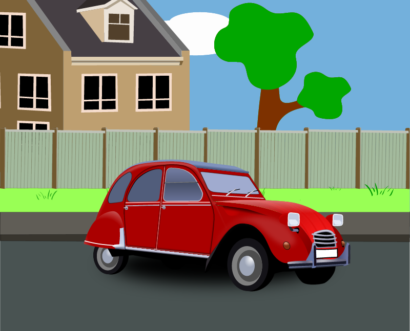 Red Car on Street