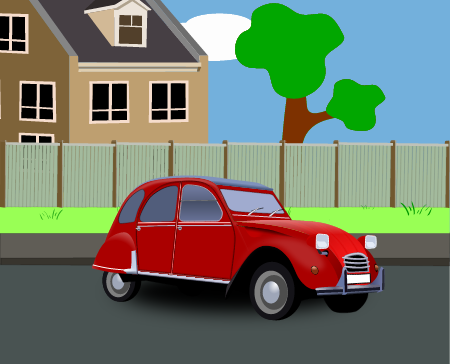 Red Car on Street