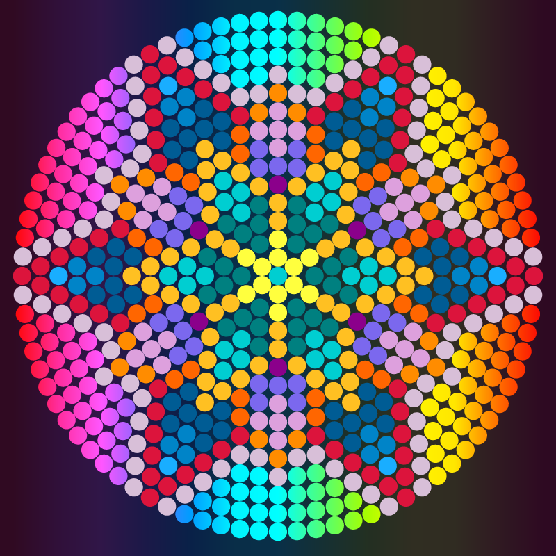Colorful Dot Mandala Flower