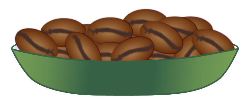 3D Coffee Beans in Bowl