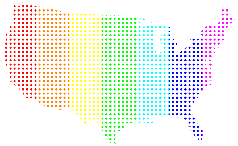 USA Dotted Rainbow - Gradient Mask