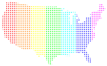 USA Dotted Rainbow - Gradient Mask
