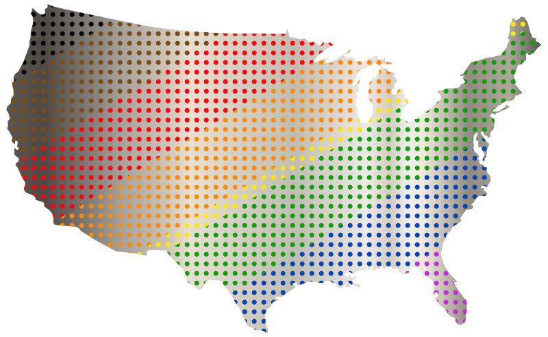 USA Map with Gradient Background