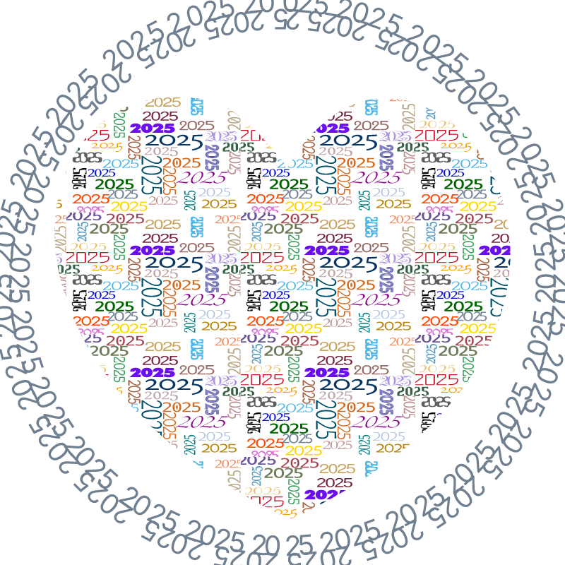 Heart with 2025 Multicolor Background