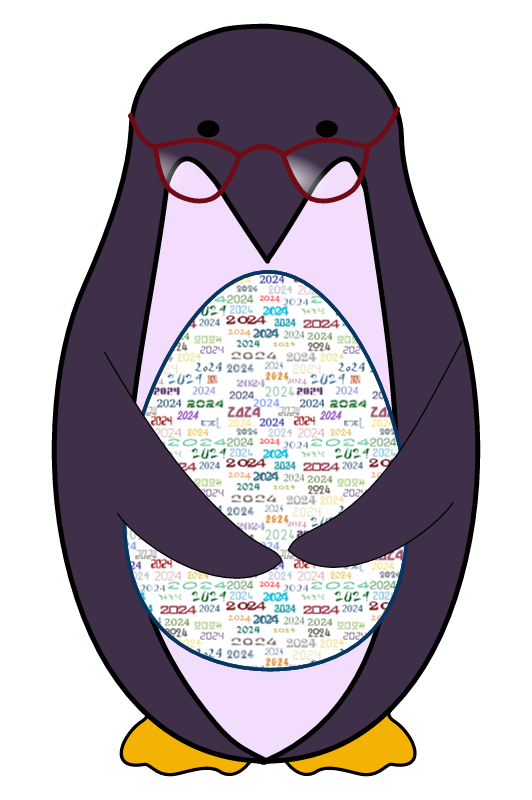 Happy New Year 2024 - Penguin with Egg
