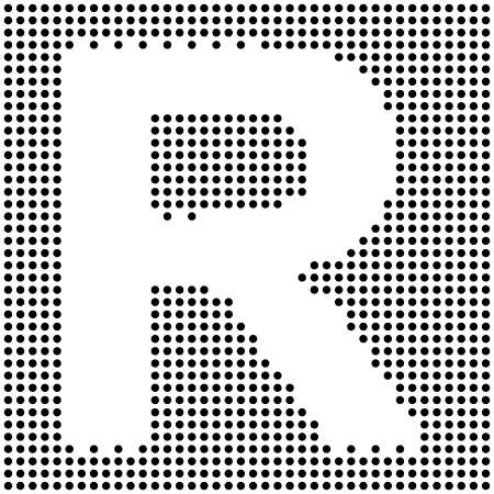 Dotted Capital R Inverted – Retro Font