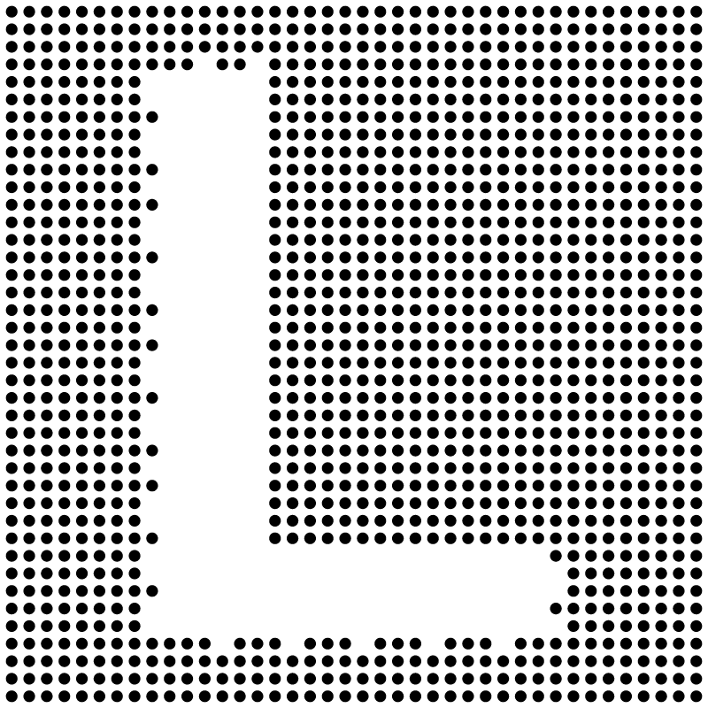 Dotted Capital L Inverted – Minimal Font