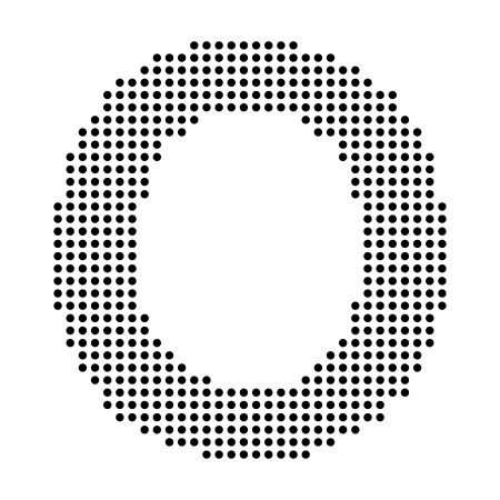 Dotted Capital O – Circular Dot Font