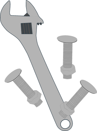 Wrench with Bolts and Screws