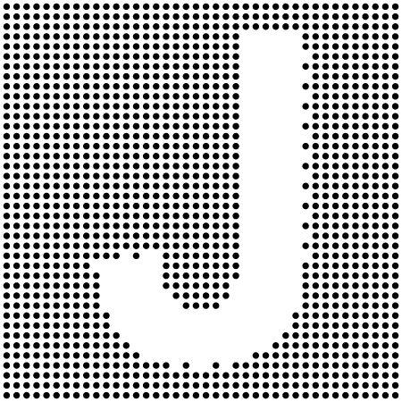Dotted Capital J Inverted – Letterform