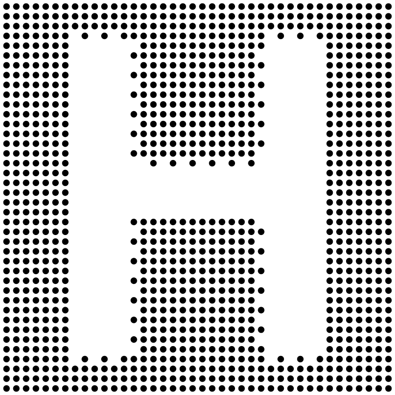 Dotted Capital H Inverted – Glyph Pattern
