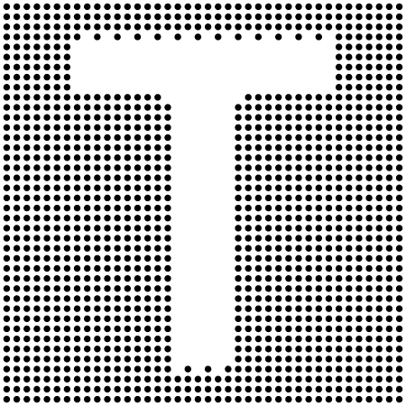 Dotted Capital T Inverted – Geometric Letter