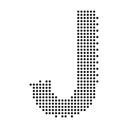 Dotted Capital J – Letter Dot Grid