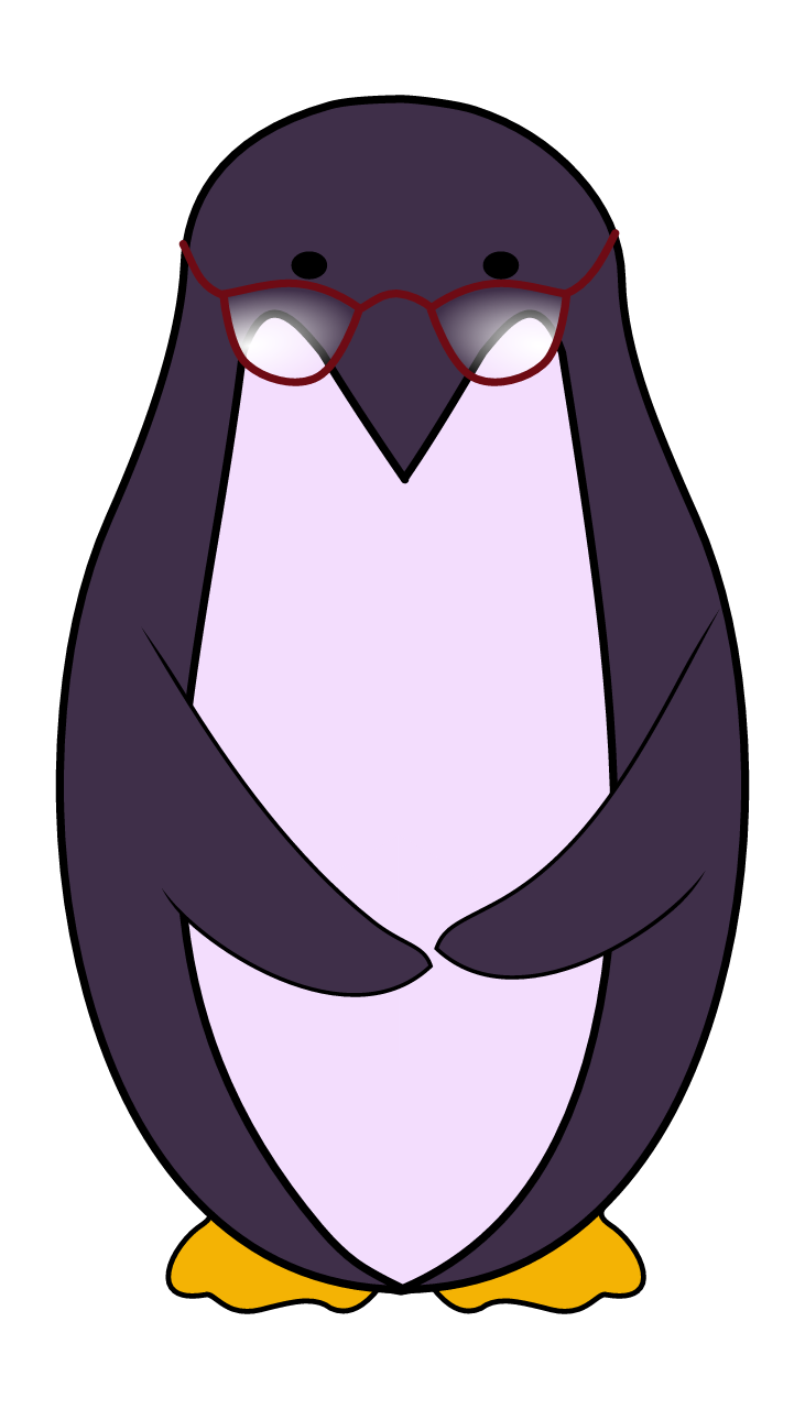 Violet Penguin with Glasses