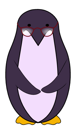 Violet Penguin with Glasses