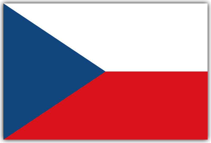 Czech Republic Flag with Shadow