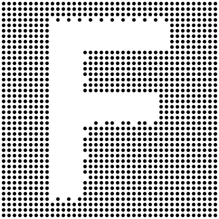 Dotted Capital F Inverted – Inverted Outline