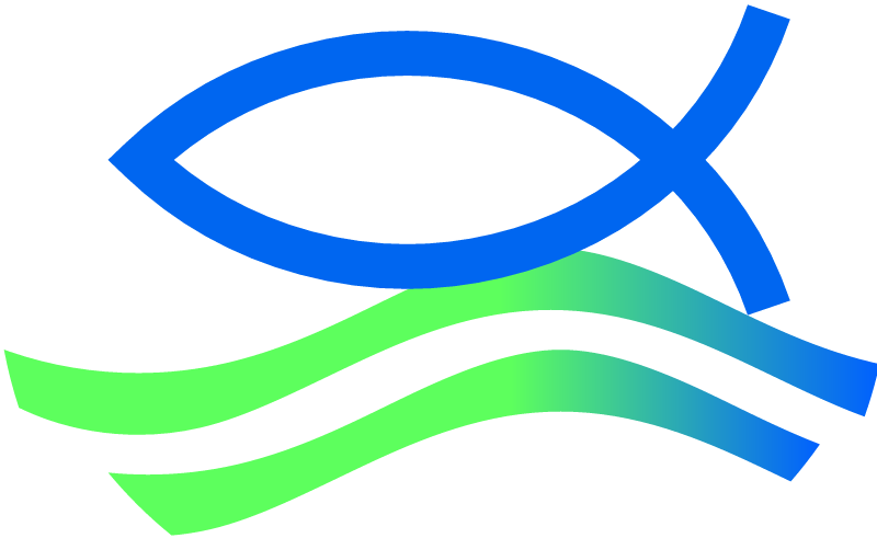 Wave Icon with Smaller Fish