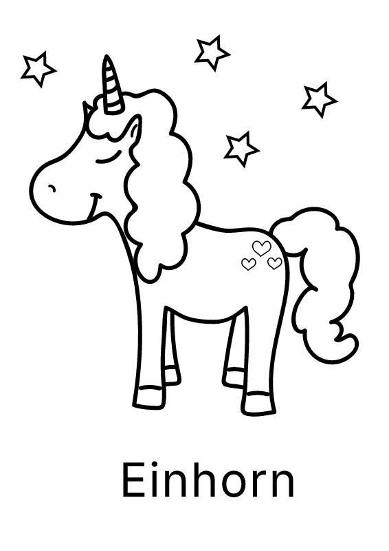 Unicorn for Coloring – Blank Outline