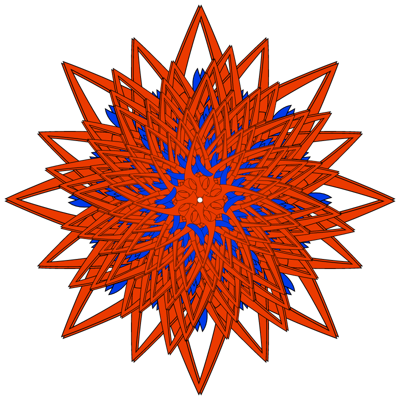 Red and Blue Kruhotvar with Scaling – Shrinking Layers
