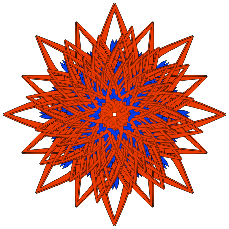 Red and Blue Kruhotvar with Scaling – Shrinking Layers