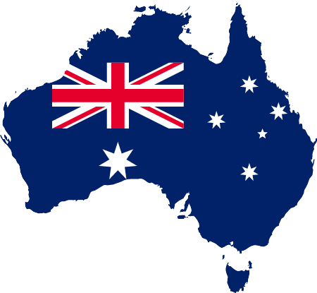 Australian Map with Flag Overlay