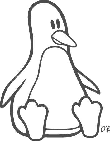 Simple Cartoon Tux (Gray)