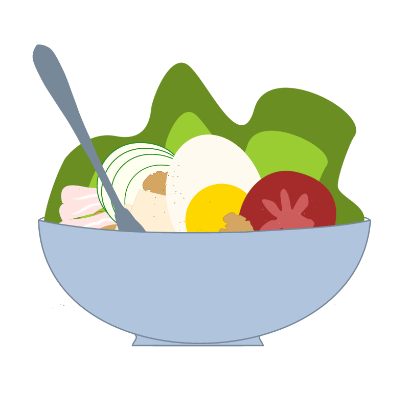 Mixed Salad in Bowl with Fork