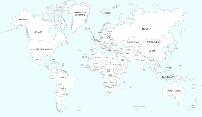 World Political Map 2018 (Neutral Colors)