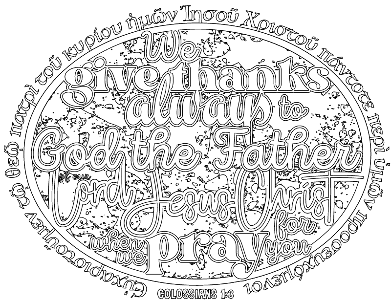 Coloring Page – Colossians 1:3
