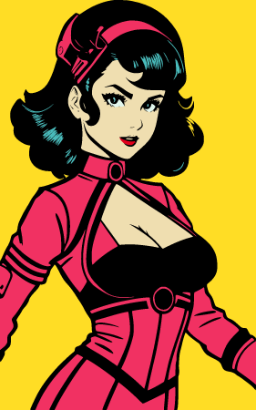 Sci-Fi Woman in Space (Color)