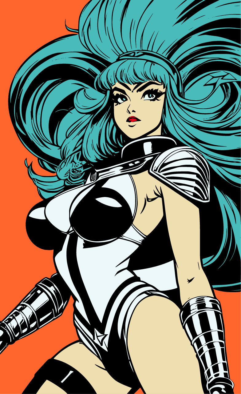 Cartoon Space Woman (Color)