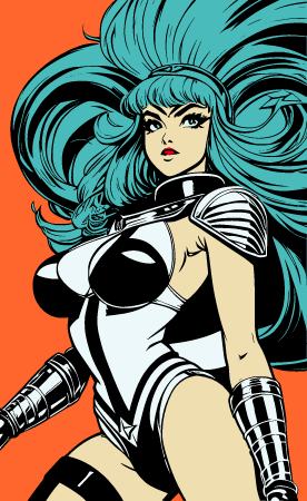 Cartoon Space Woman (Color)