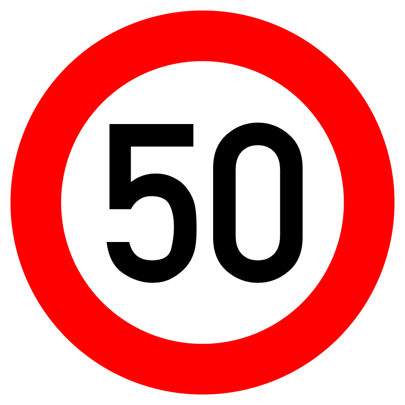 German Road Sign – 50 km/h