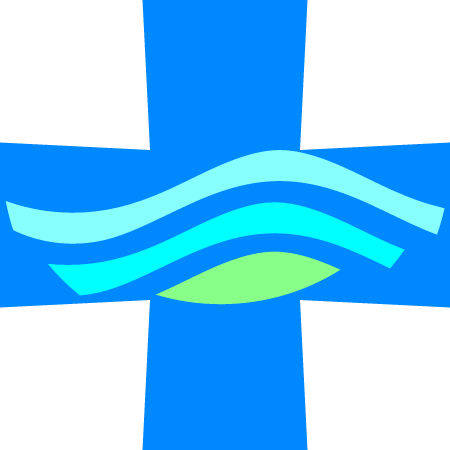 Cross with Waves (Baptism Use)