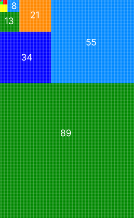 Fibonacci Rectangle (Square Sizes)