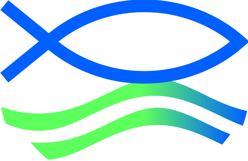 Christian Fish with Waves - Baptism Symbol