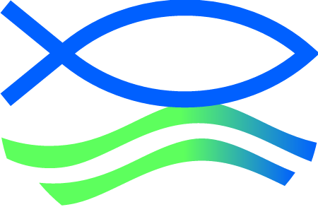 Christian Fish with Waves - Baptism Symbol