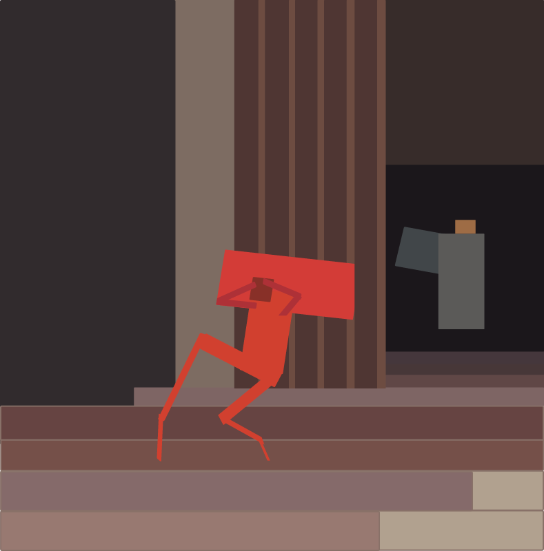 Devambez Devil Leaving Church - Rectangular Style