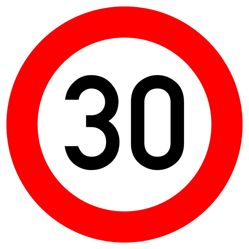 German Road Sign – 30 km/h