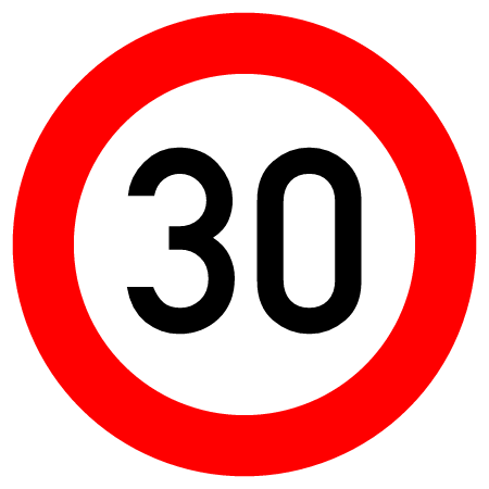 German Road Sign – 30 km/h