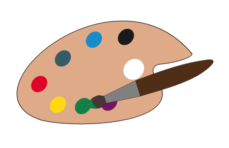 Paint Palette and Brush