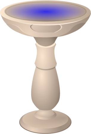 Filled Birdbath – Water-Filled
