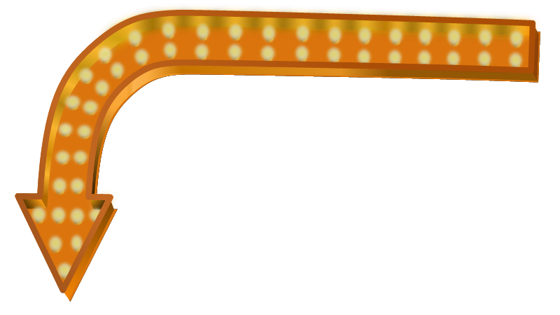 Neon Sign Orange Arrow