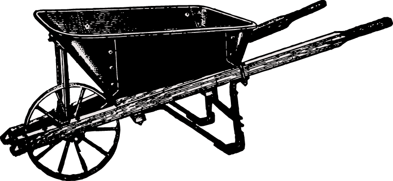 Antique Wheelbarrow – Line Drawing
