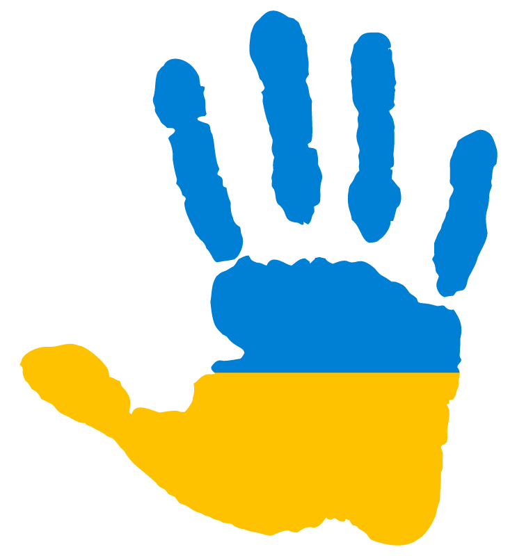 Ukraine Flag Hand (Remix from LinkedIn)