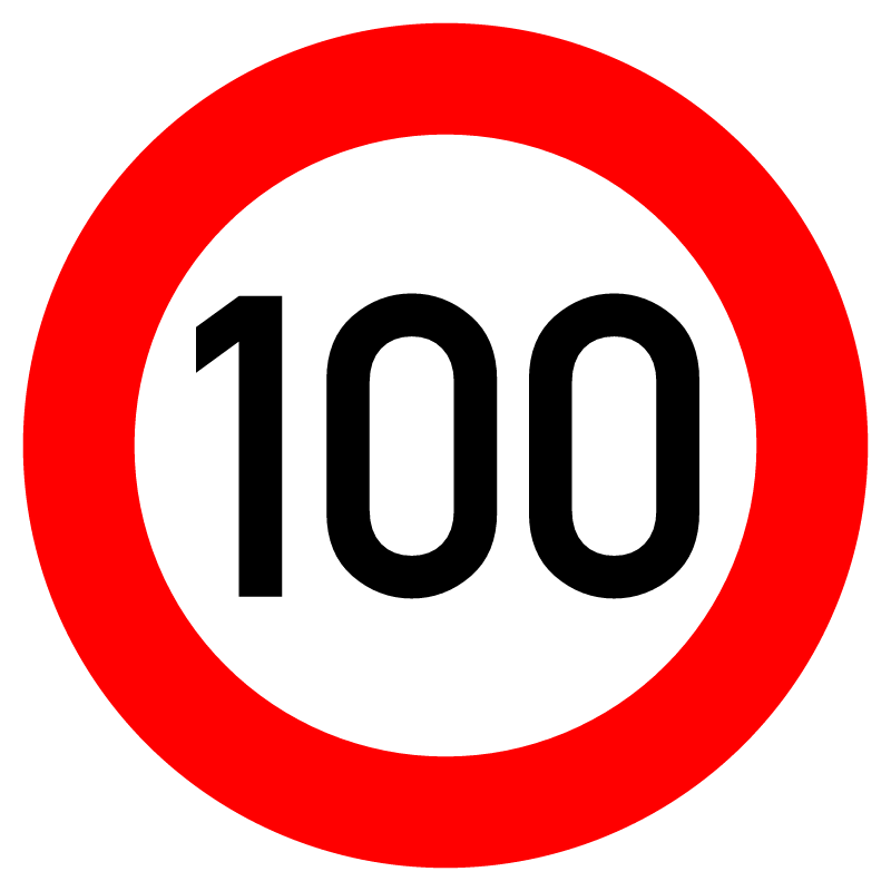 German Road Sign – 100 km/h