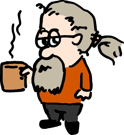 Old Geezer with Coffee (Self-Portrait)