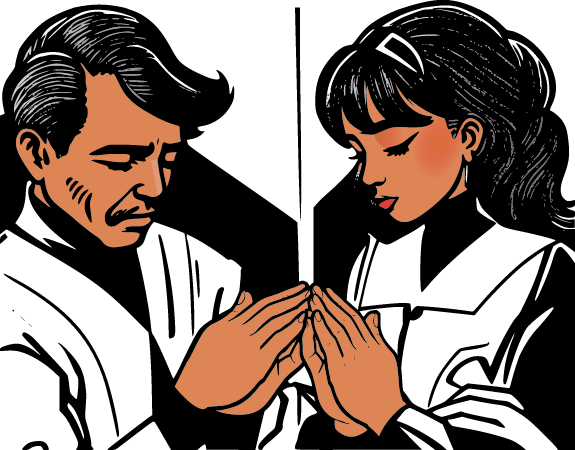 Praying Couple - Religious Scene