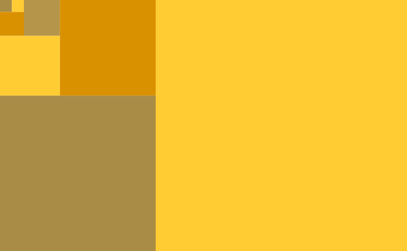 Fibonacci Rectangle (Golden Color, No Grid)